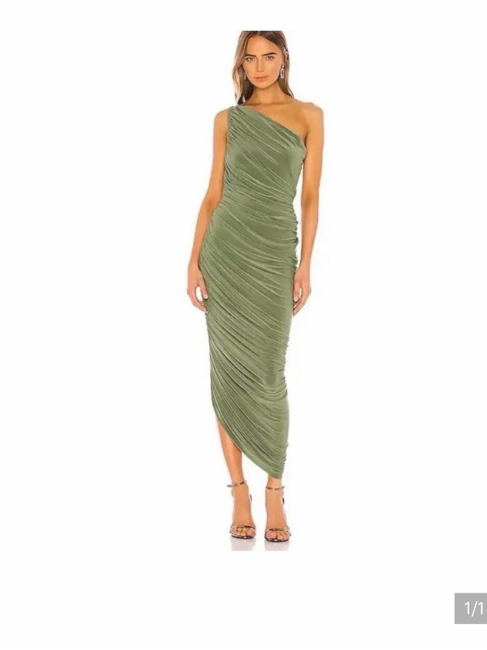 NEW Norma Kamali Diana Gown Celadon Green, medium